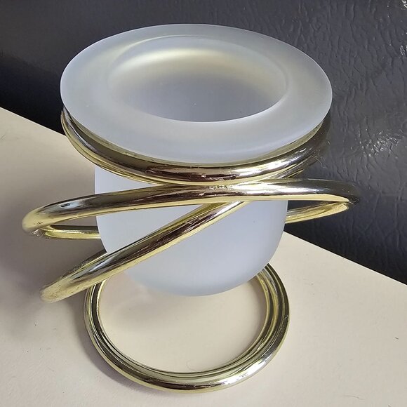 PartyLite Gemini Votive Candle Holder 3.5" gold holders frosted glass glam gold - Picture 13 of 14